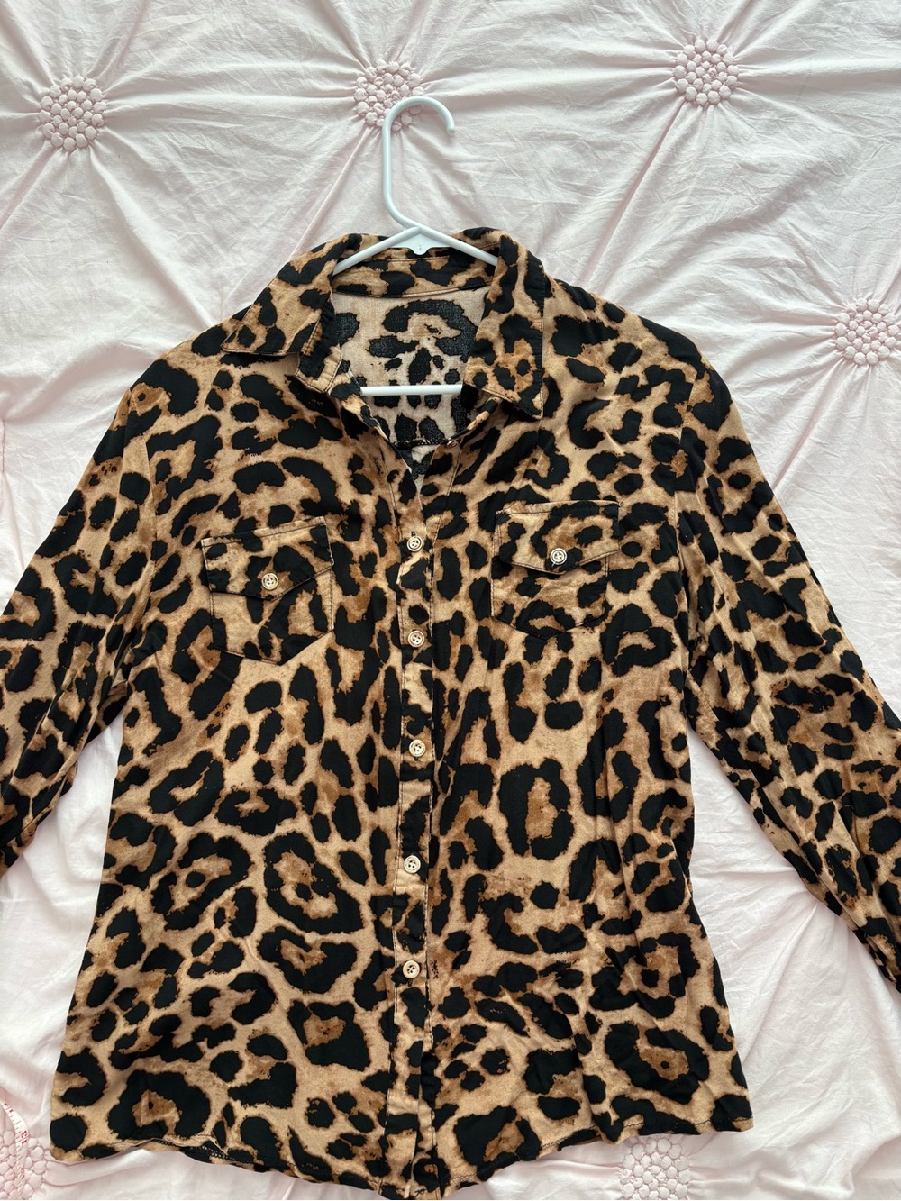 Trendy Leopard Print Shirt – 100% Viscose | Vintage Style, size M-L - Picture 6 of 10